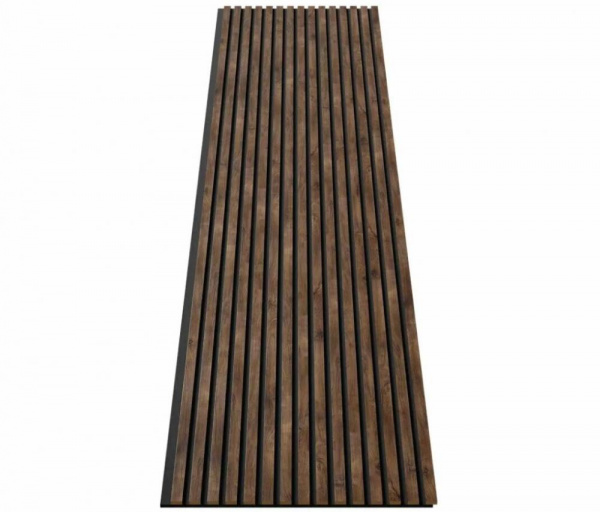 Акустическая панель, черный войлок, 2750х600х19мм, рейки МДФ дуб Старинный натуральный